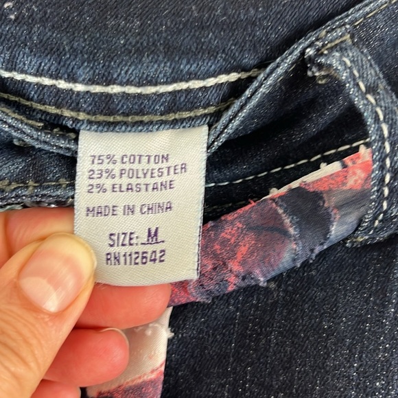 Unbranded Coastal Cowgirl Denim Waist w/ Floral Flared Maxi Skirt - Picture 7 of 12